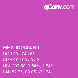 Farbcode: HEX #C94AB9 | qconv.com
