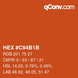 Color code: HEX #C94B1B | qconv.com