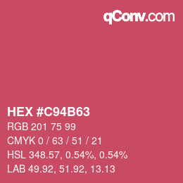 Farbcode: HEX #C94B63 | qconv.com