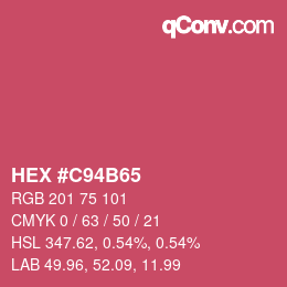 Código de color: HEX #C94B65 | qconv.com