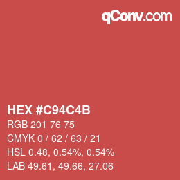 颜色代码: HEX #C94C4B | qconv.com