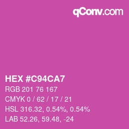 颜色代码: HEX #C94CA7 | qconv.com