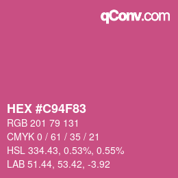 颜色代码: HEX #C94F83 | qconv.com