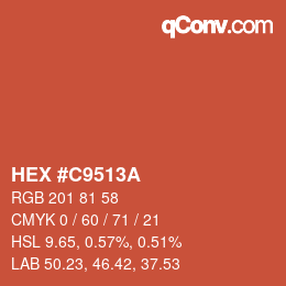 カラーコード: HEX #C9513A | qconv.com