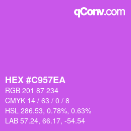 Color code: HEX #C957EA | qconv.com