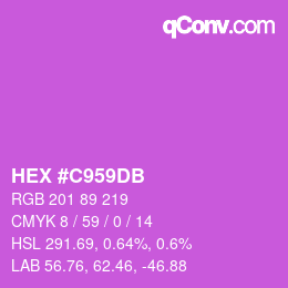 カラーコード: HEX #C959DB | qconv.com