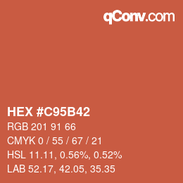 Color code: HEX #C95B42 | qconv.com