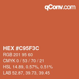 Color code: HEX #C95F3C | qconv.com