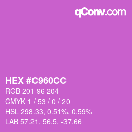 Color code: HEX #C960CC | qconv.com