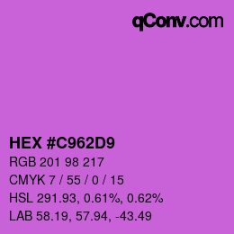 Color code: HEX #C962D9 | qconv.com