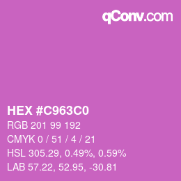カラーコード: HEX #C963C0 | qconv.com
