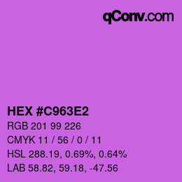 Color code: HEX #C963E2 | qconv.com