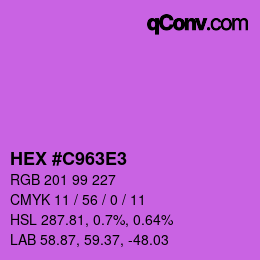 Color code: HEX #C963E3 | qconv.com