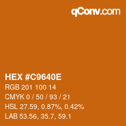 Color code: HEX #C9640E | qconv.com