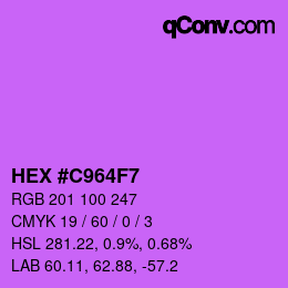 カラーコード: HEX #C964F7 | qconv.com
