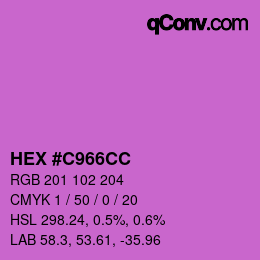 Color code: HEX #C966CC | qconv.com