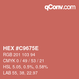 Color code: HEX #C9675E | qconv.com