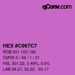 Color code: HEX #C967C7 | qconv.com
