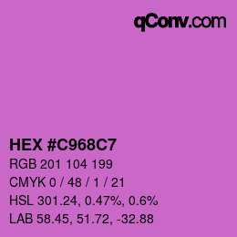 Color code: HEX #C968C7 | qconv.com