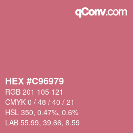 Farbcode: HEX #C96979 | qconv.com