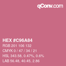 颜色代码: HEX #C96A84 | qconv.com