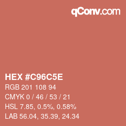 Código de color: HEX #C96C5E | qconv.com