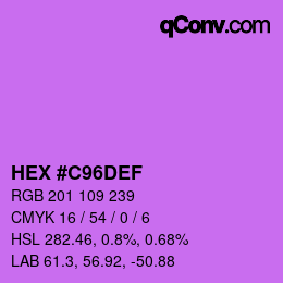 Color code: HEX #C96DEF | qconv.com