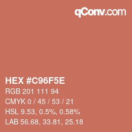 Farbcode: HEX #C96F5E | qconv.com