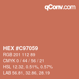 カラーコード: HEX #C97059 | qconv.com