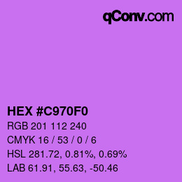 颜色代码: HEX #C970F0 | qconv.com