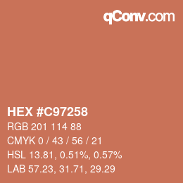 Color code: HEX #C97258 | qconv.com