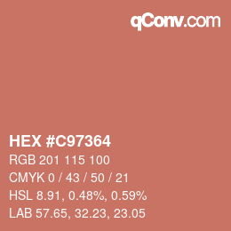 Farbcode: HEX #C97364 | qconv.com