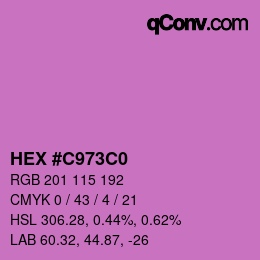 Color code: HEX #C973C0 | qconv.com