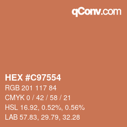 カラーコード: HEX #C97554 | qconv.com