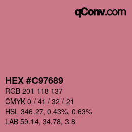 カラーコード: HEX #C97689 | qconv.com