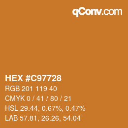 Color code: HEX #C97728 | qconv.com