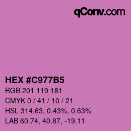 カラーコード: HEX #C977B5 | qconv.com