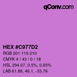 Color code: HEX #C977D2 | qconv.com