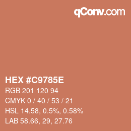 カラーコード: HEX #C9785E | qconv.com
