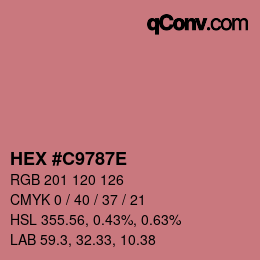 Color code: HEX #C9787E | qconv.com