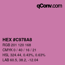カラーコード: HEX #C978A8 | qconv.com