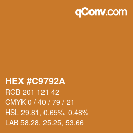 Farbcode: HEX #C9792A | qconv.com