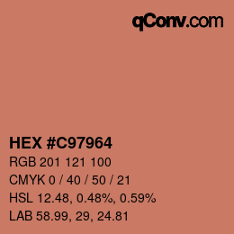 カラーコード: HEX #C97964 | qconv.com