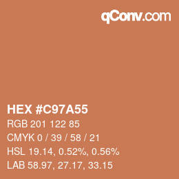 Código de color: HEX #C97A55 | qconv.com