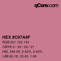 颜色代码: HEX #C97A8F | qconv.com