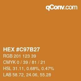 颜色代码: HEX #C97B27 | qconv.com