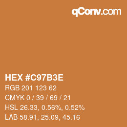 Color code: HEX #C97B3E | qconv.com