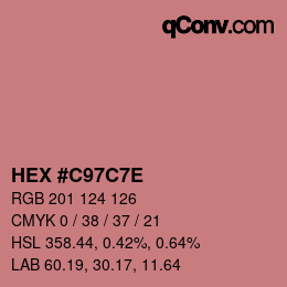 Farbcode: HEX #C97C7E | qconv.com