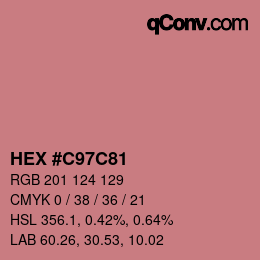 颜色代码: HEX #C97C81 | qconv.com