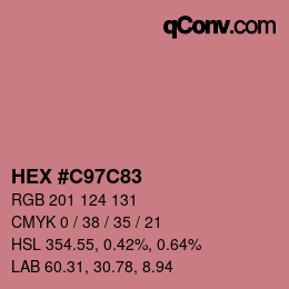 カラーコード: HEX #C97C83 | qconv.com